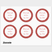 Stickers HEART KNIT 3" ronds "Hand Made" (Feuille)