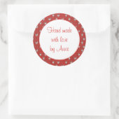 Stickers HEART KNIT 3" ronds "Hand Made" (Sac)