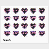 Stickers Heart Pink Love (Feuille)