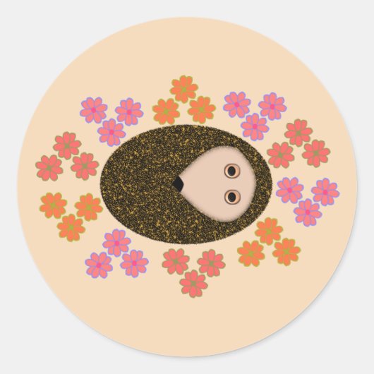 Stickers Hérisson et Fleurs (Devant)