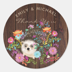 Stickers Hérisson Woodland pour Faveurs, Rustique