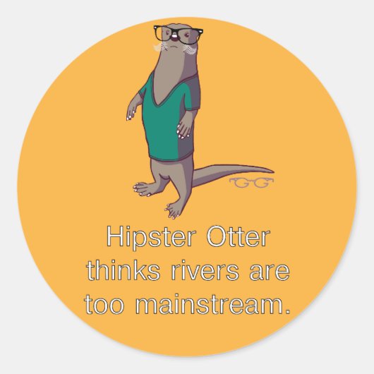 Stickers Hipster Otter (Devant)