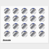 Stickers hiver Silver & Blue Crystal Snowflake (Feuille)