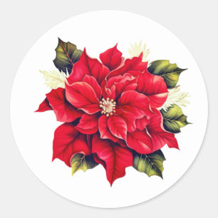 Stickers Holiday Poinsettia