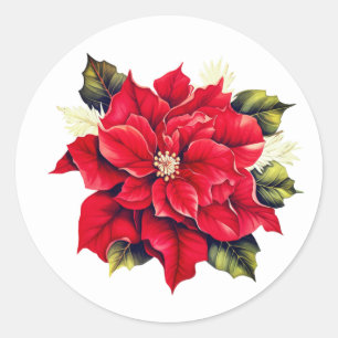 Stickers Holiday Poinsettia