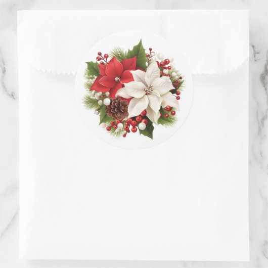 Stickers Holiday Poinsettia (Sac)