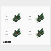 Stickers Holly Berry Oval (Feuille)