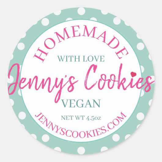 Stickers homemade met Love Jennys Cookies Design2 (Voorkant)