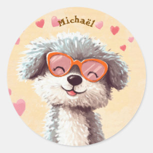 Stickers Hond Fijne Valentijnsdag Kinderen School