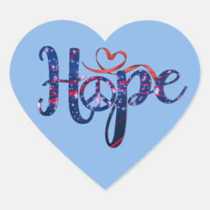 Stickers Hope For Peace Heart