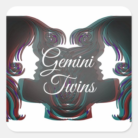 Stickers Horoscope Zodiac Gemini Twins (Devant)