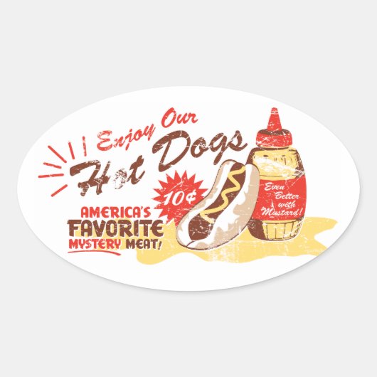 Stickers Hot Dog Oval (Devant)