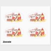 Stickers Hot Dog Oval (Feuille)