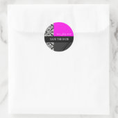 Stickers Hot Pink et Black Mariage damassé (Sac)