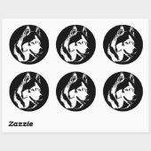 Stickers Husky Siberian Husky Stickers Malamute (Feuille)