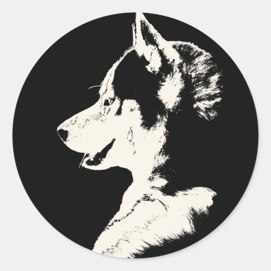 Stickers Husky Siberian Husky Stickers Malamute (Devant)