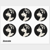 Stickers Husky Siberian Husky Stickers Malamute (Feuille)