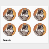 Stickers Husky Siberian Husky Stickers Malamute (Feuille)