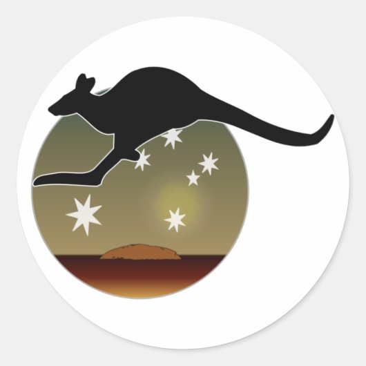 Stickers Icône Kangaroo Aussie (Devant)