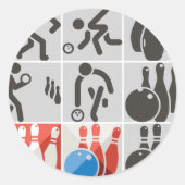 Stickers Icônes de Bowling à dix broches (Devant)