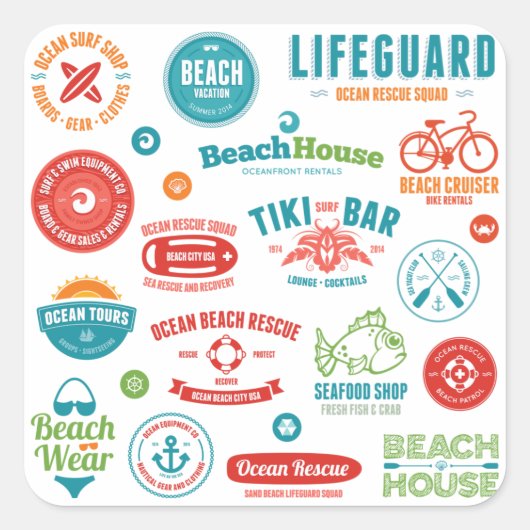 Stickers Icons De Plage (Devant)