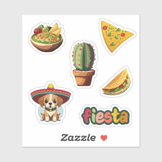 Stickers Illustrations Fiesta inspirés (Feuille)