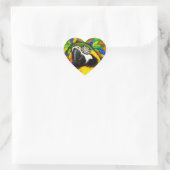 Stickers Imaginaire de coeur Gold et Blue Macaw (Sac)