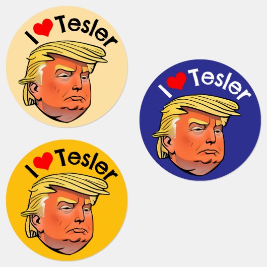 Stickers imperméables Trump "I love Tesler" (Groupe)