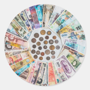 Stickers in vreemde valuta