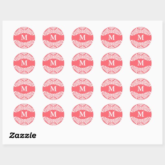 Stickers initiaux Monogrammes :: Rose Dubarry (Feuille)