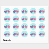 Stickers Inséparables Lovebirds rose/violet (Feuille)