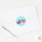 Stickers Inséparables Lovebirds rose/violet (Enveloppe)