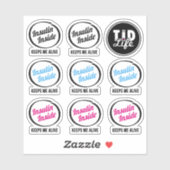 Stickers Insulin Intérieur Pod [Blanc brillant] (Feuille)