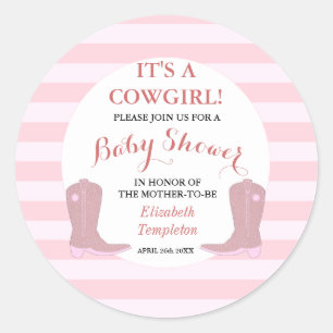 Stickers Invitation baby shower C'est une fille