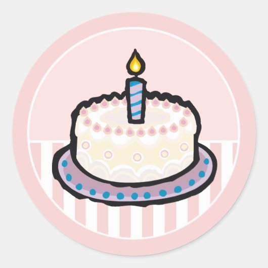 Stickers Invitation fête d'anniversaire pour bébé (Devant)