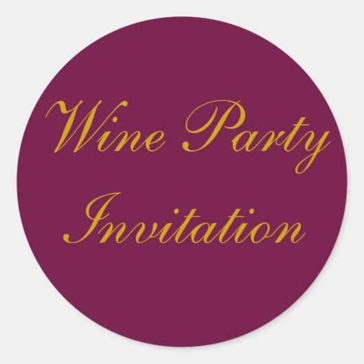 Stickers Invitation Vin - Deux tailles (Devant)