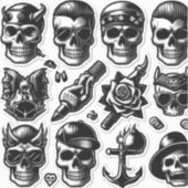 Stickers iPhone Skulls pour le cool pour le dos du (Recto)