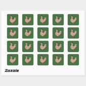 Stickers Jacquard Folk Art Rooster (Feuille)