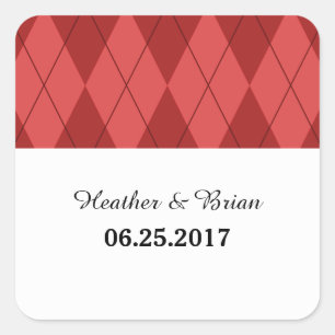 Stickers Jacquard rouge mariage