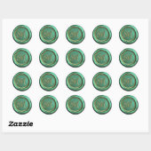 Stickers Jade Green Gold Monogramme cire Vintage S (Feuille)