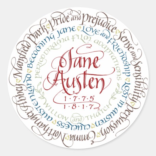 Stickers - Jane Austen Periode Drama Adaptaties (Voorkant)