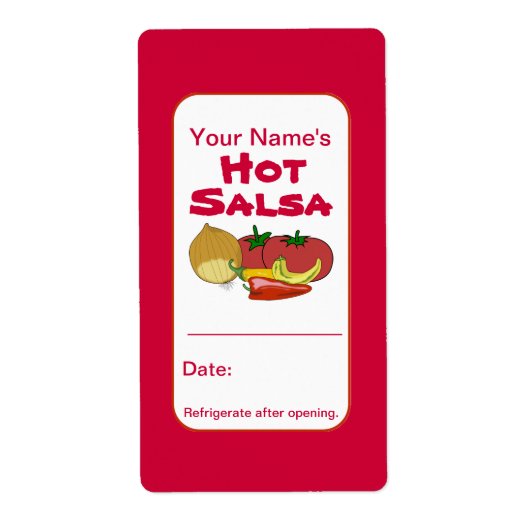 Stickers Jar Personalisés Salsa Hot Ajouter Votre (Devant)