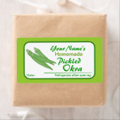 Stickers Jar personnalisés Picked Okra Vegetables (En situation)