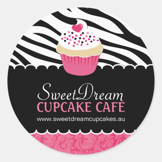 Stickers Jar Zebra Print Cupcake (Devant)