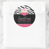 Stickers Jar Zebra Print Cupcake (Sac)