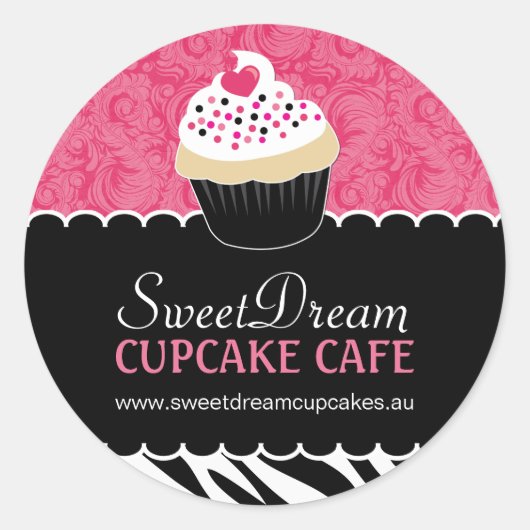 Stickers Jar Zebra Print Cupcake (Devant)