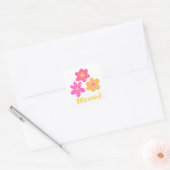 Stickers Jaune-Fleur Bienheureux Rose (Enveloppe)
