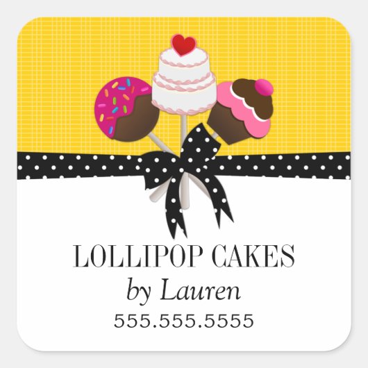 Stickers Jaune Pops Cake (Devant)