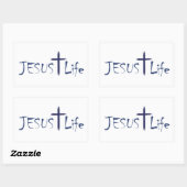 Stickers JESUS Life Blue Text 20 par feuille (Feuille)