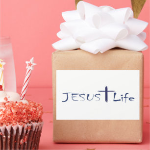Stickers JESUS Life Blue Text 20 par feuille